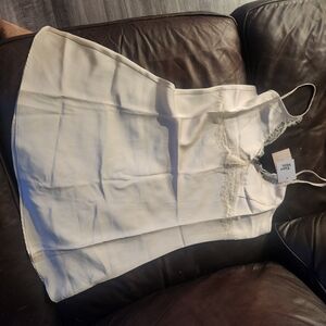 NEW! Tigermist- Joan White And Pink Lace Satin Slip Mini Dress Nwt XL